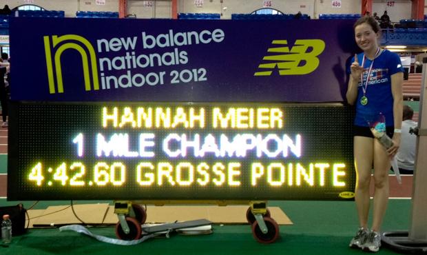 Photo courtesy of coach Steve Zaranek | By just a fraction of a second, Hannah Meier 13 won the mile championship, making her the fastest high school runner in the nation. 