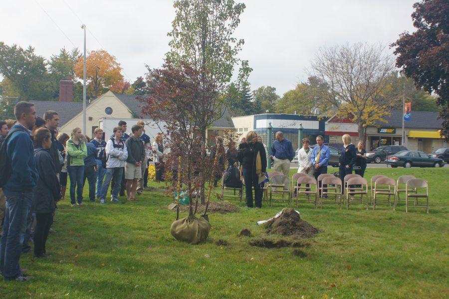 Friends and family dedicate tree to former student