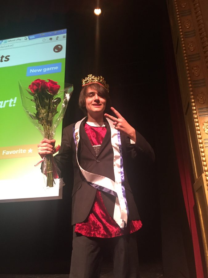 Gabe Martinez '16 crowned first ever Mr. Blue Devil. Photo courtesy by Jack Roma '17 