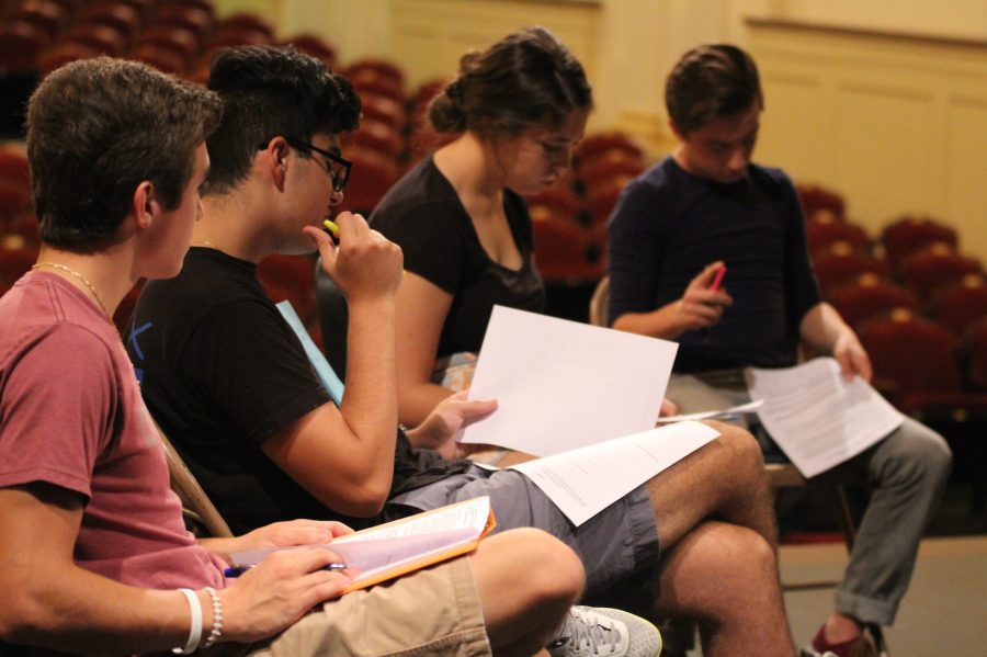 Photo taken by Mia Turco 18. Students hard at work at auditions for the play Lost in Yonkers.