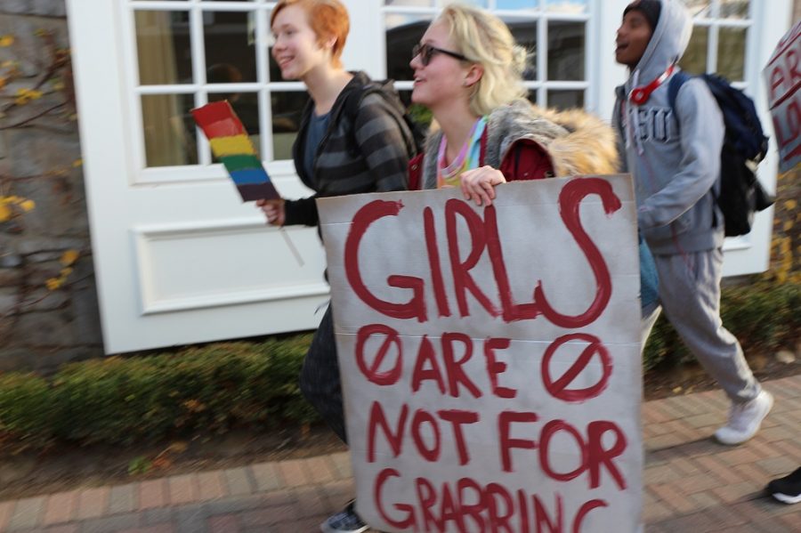 Students promote awareness for LGBT and womens rights. 