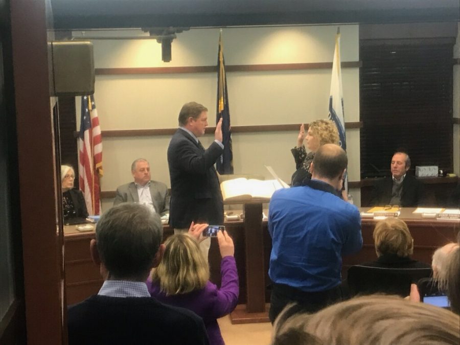 Christopher Boettcher was sworn in as mayor Nov. 13. Photo from Erica Fossee 19.