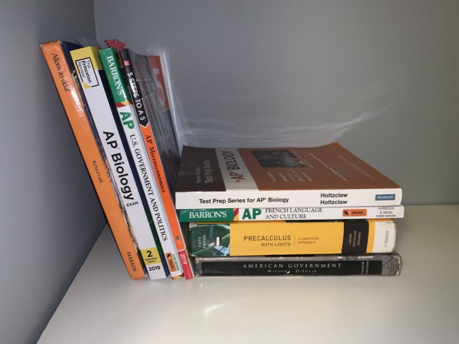 Prep books are often utilized by students who want to get ahead in studying for AP classes or for preparing for ACT or SAT tests. Photo by Northcross. 