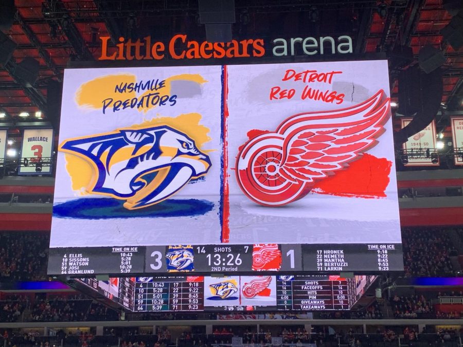 Red Wings take on the Predators in the Little Caesars Arena 