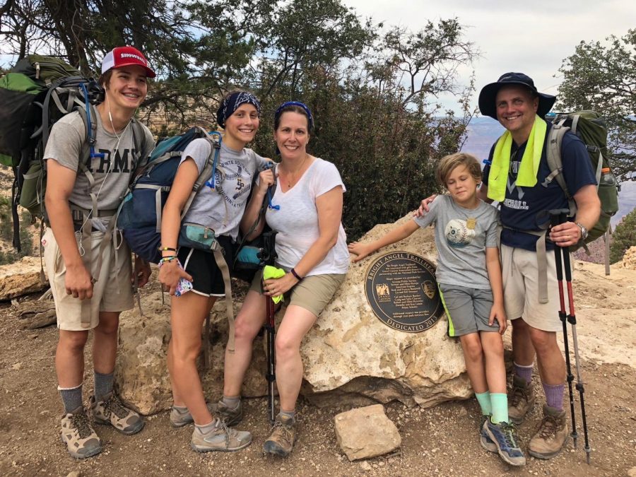 Evie Klepp 22 hikes with her family before quarantine at the Bright Angel Trailhead. Photo courtesy of Evie Klepp 22.