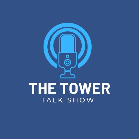 Logo for the Tower Talk Show, designed on Canva by Grace Wininger