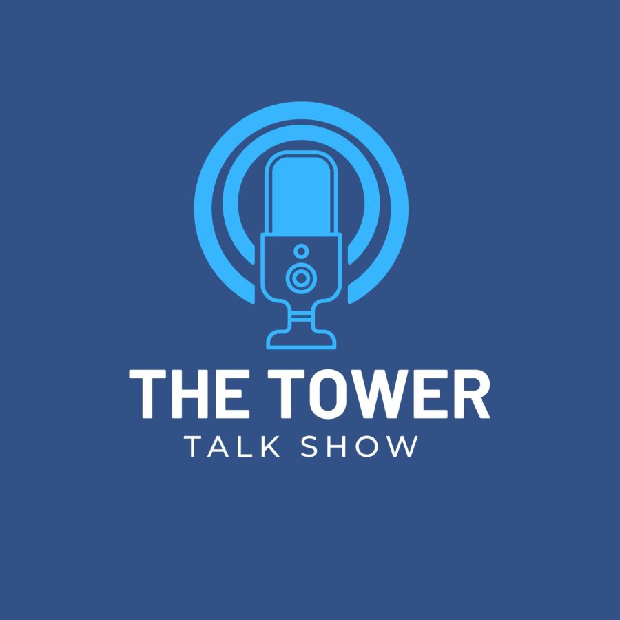 Logo for the Tower Talk Show, designed on Canva by Grace Wininger
