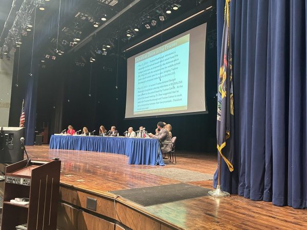 Grosse Pointe School board meeting in September of this year in the wake of John Dean, former superintendent’s resignation.

