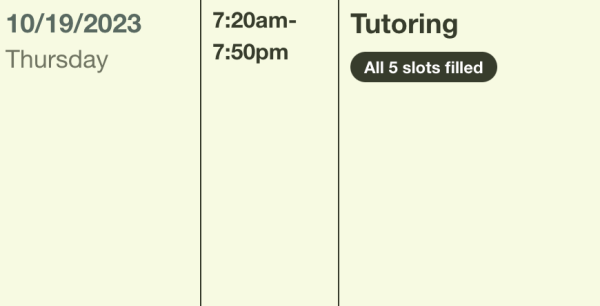 Available tutoring often fill up quickly, making it difficult for students to attain their required hours quota for NHS.