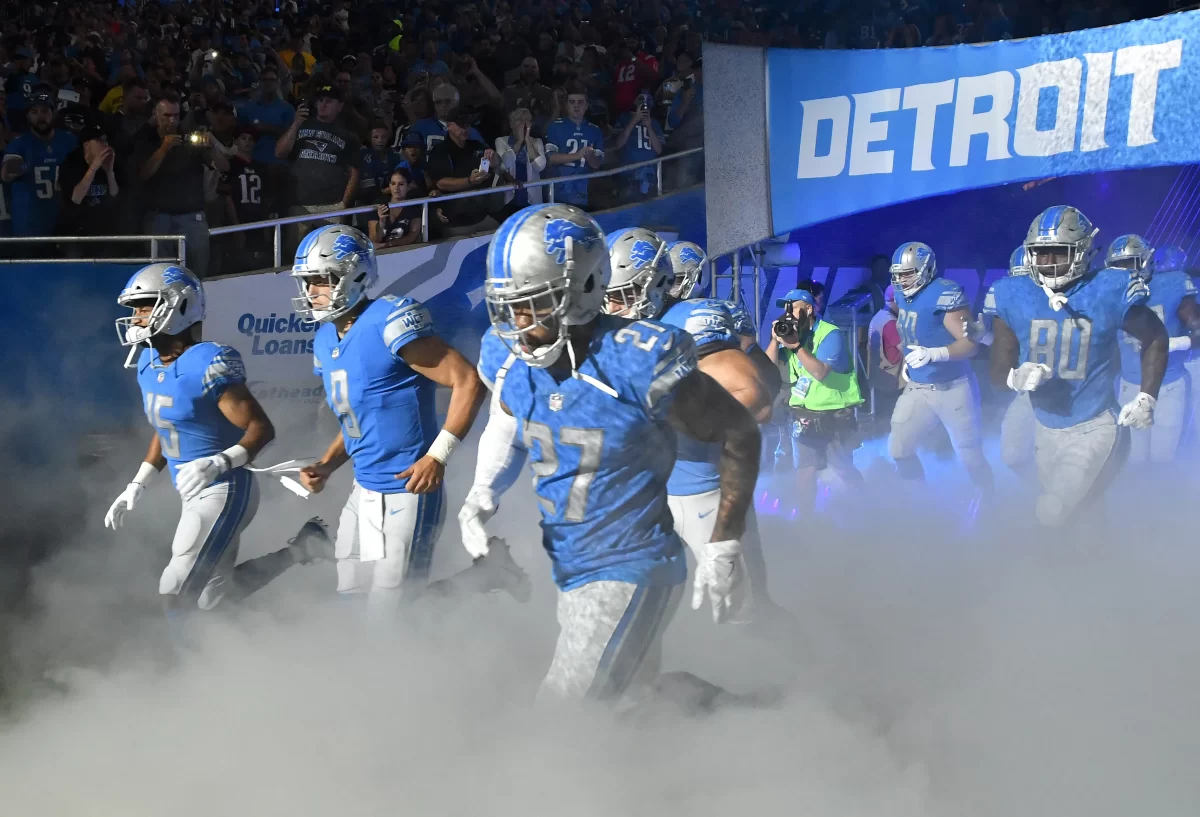 2023+Detroit+Lions+running+out+of+the+tunnel+ready+to+take+the+field.