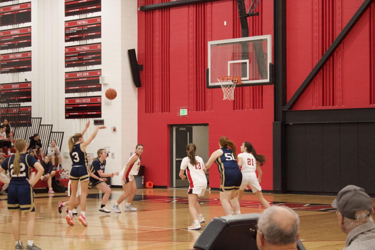 Clara Bachert ‘27 chalks up another point for the basketball team leading them to victory.