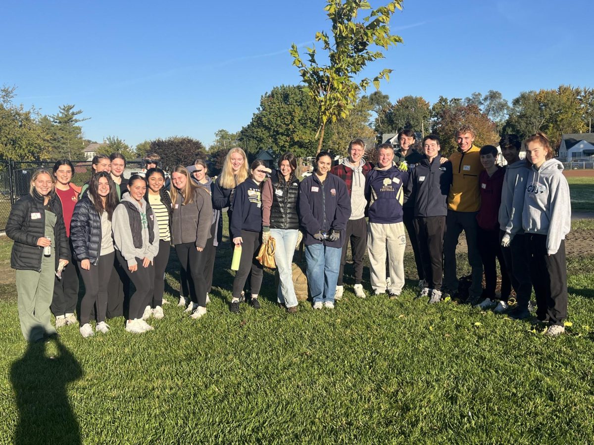 NHS travels to Mesmer Park to help plant trees.