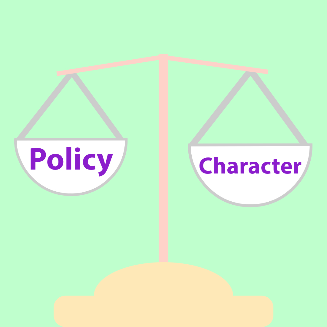 Weighing policy and character in political candidates