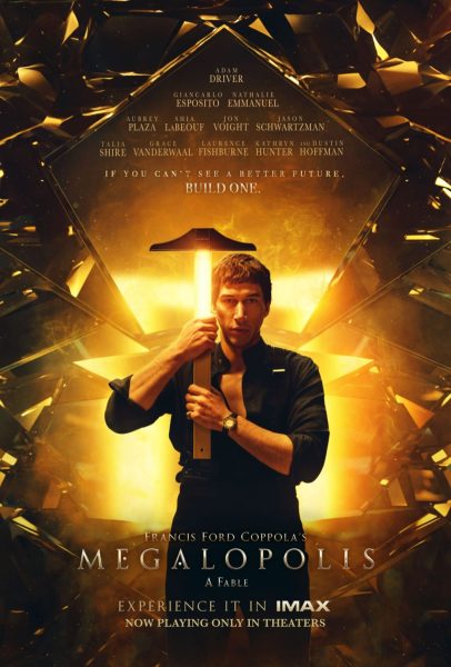 Megalopolis, produced by Francis Ford Coppola, released on Sept. 17, 2024. Photo credits to Lionsgate Films.