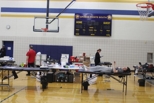 Students lay down to recover from blood donations. After giving blood, donors are closely monitored by American Red Cross staff for potential medical mishaps.