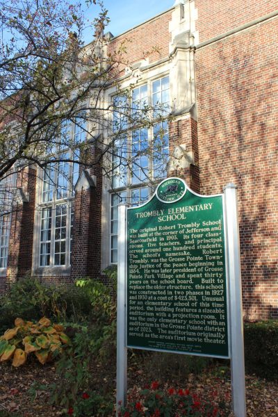 Trombly Elementary pictured three years after the board’s decision to shut the building, moving students to the neighboring elementary school, Defer. Trombly Elementary was given a historical plaque by the state of Michigan in 2023, following its closing.