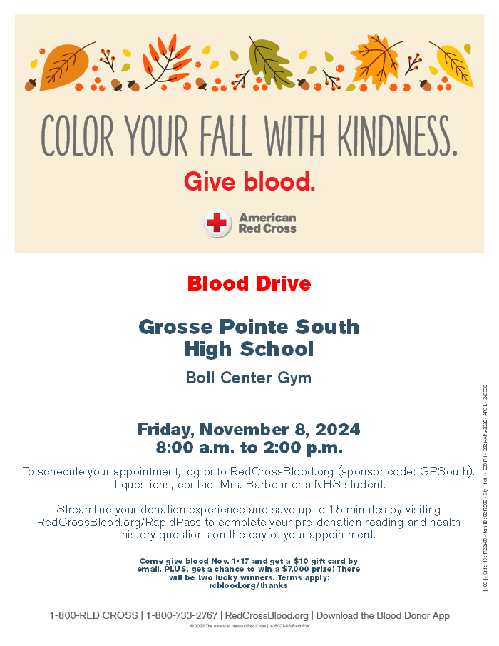 Give a Little, Save a Lot: Join South's Annual Blood Drive on Nov. 8