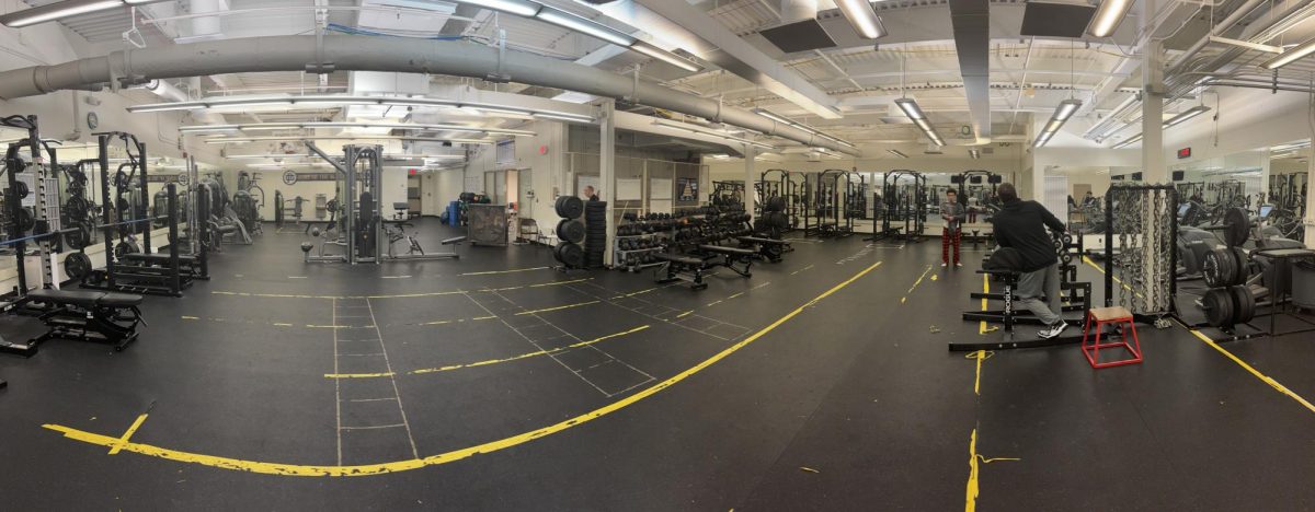 The South weight room— minutes away from being crowded with 3 different sports teams.