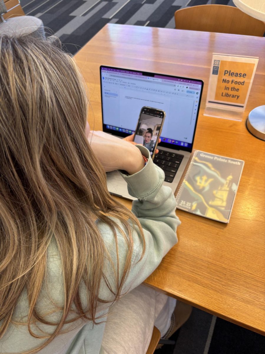 Students at the library get distracted by their phones which keep them from studying.