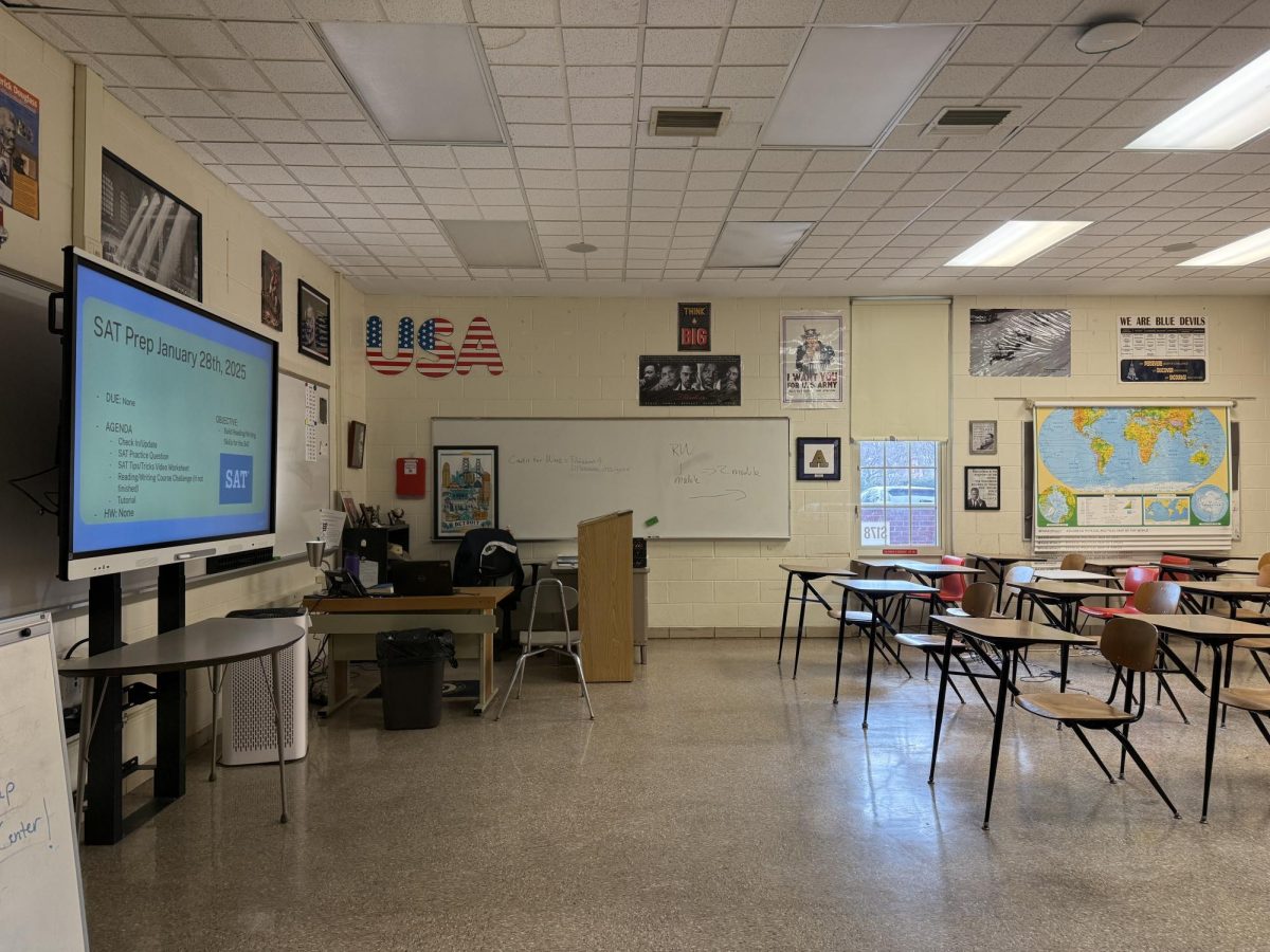 Mr. Loch’s room set up where he teaches the SAT prep class.