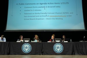 The Board of education pictured during the Jan 21 meeting during the Executive Director of Student Services, Lillie Loder’s presentation on the status of Special Education in GPPSS.