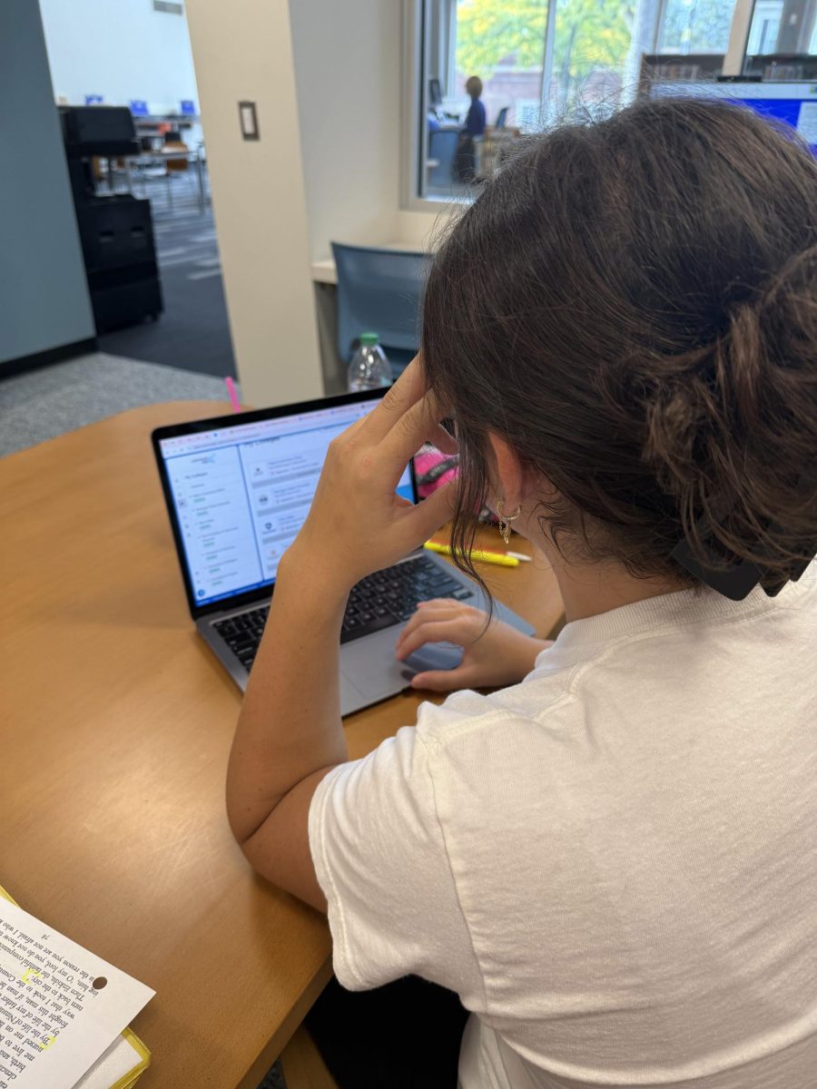 Senior Dempsey Ciconte ’26 looks over her Common App one last time before submitting all her applications. 