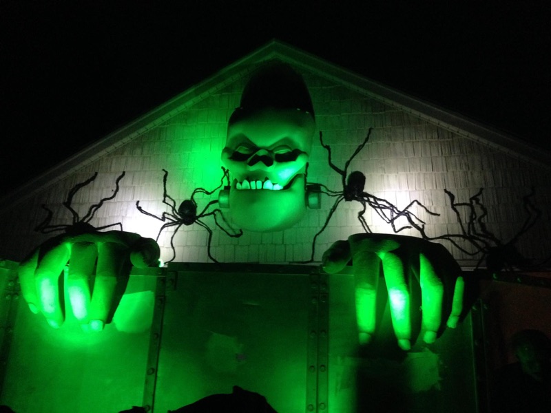Spooky and sentimental: The entrance into the locally legendary Haunted Garage. Through this tent community members are thrilled by a charmingly frightening Halloween experience.