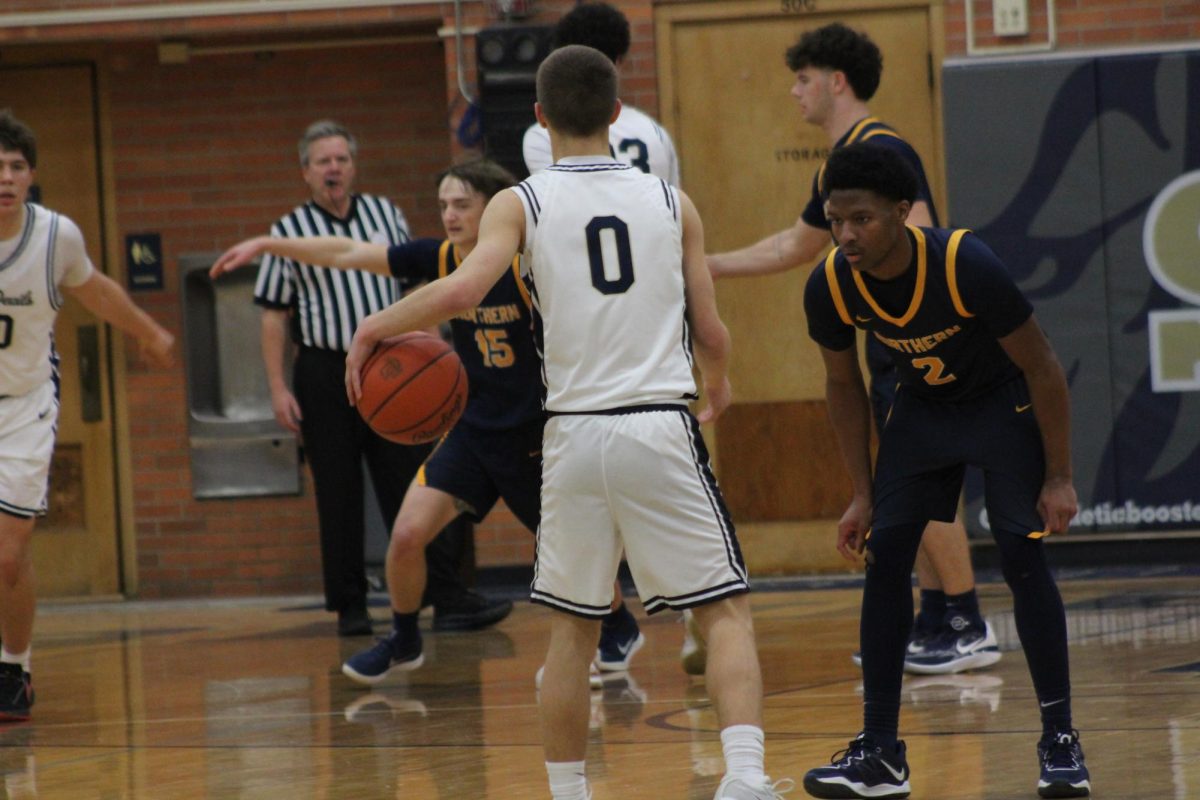 Kooper Richards ‘27 deciding what to do after tight defense will not let him get by.
