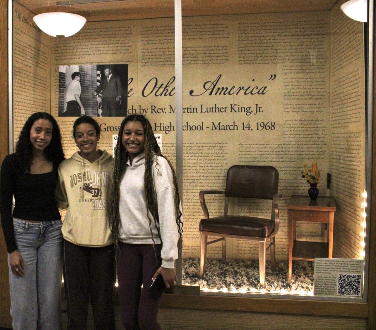 A new narrative | BSU officers Morgan Duff ’26 (President), Chloe Craig ’26 (Secretary), and Sabine Stackhouse ’27 (Social Media Head) stand before the new tribute — a site they hope will spark meaningful conversations and highlight the importance of Black history within South’s own walls.
